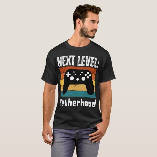 次のレベル：父親、ゲーマーパパ/父親になる Tシャツ (正面フル)