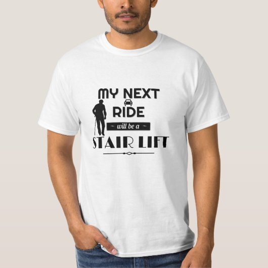 次の乗り物は階段リフトTシャツ Tシャツ (正面)