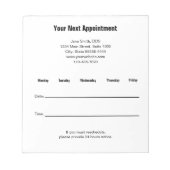 次の予約 歯科医院リマインダー ノートパッド (正面)