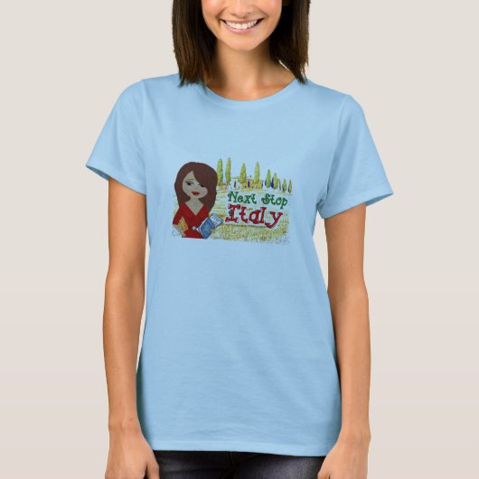 次の停止イタリアのロゴのワイシャツ Tシャツ (正面)