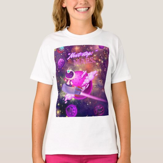 次の停車駅は火星 Tシャツ (正面)