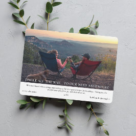 次の冒険の旅　年間の写真コラージュ シーズンカード