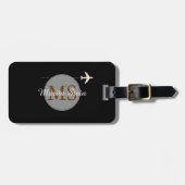 次の冒険飛行機、旅行モノグラムの ラゲッジタグ (正面横)