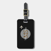 次の冒険飛行機、旅行モノグラムの ラゲッジタグ (正面縦)