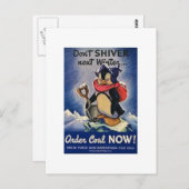 次の冬に震えないヴィンテージ第2次世界大戦 ポストカード (正面/裏面)