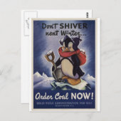 次の冬の石炭を今すぐ注文して震えないで! ポストカード (正面/裏面)