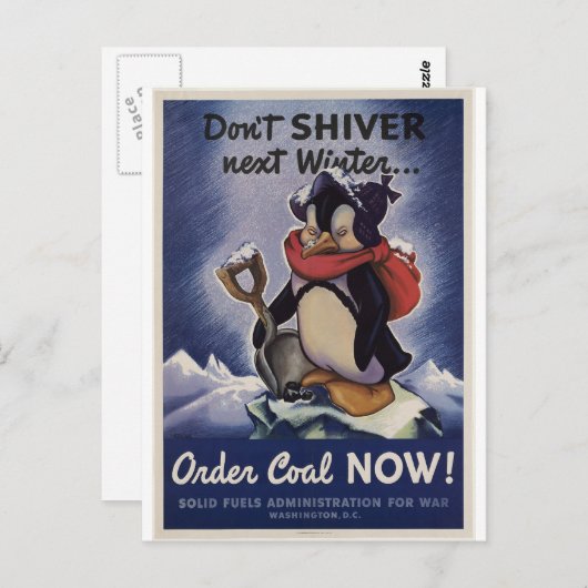 次の冬の石炭を今すぐ注文して震えないで！ ポストカード (正面/裏面)