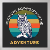 次の挑戦に挑戦する覚悟を決める夜型フクロウ|過去記事 ポスター (正面)