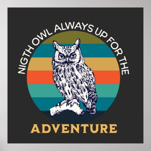 次の挑戦に挑戦する覚悟を決める夜型フクロウ|過去記事 ポスター (正面)
