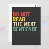 次の文章を読まないで 面白い ヴィンテージ レトロ ポストカード (正面/裏面)