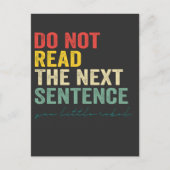 次の文章を読まないで 面白い ヴィンテージ レトロ ポストカード (正面)