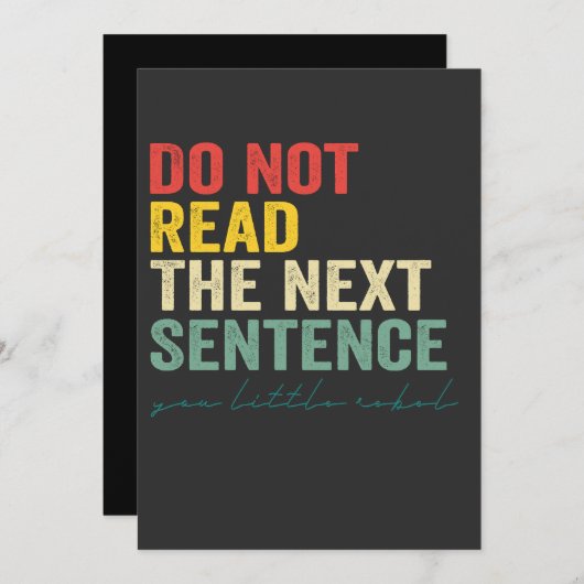 次の文読のヴィンテージおもしろいレトロ 招待状 (正面/裏面)