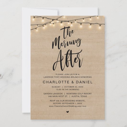 次の日の朝、ポストのブ結婚ランチ 招待状 (正面)