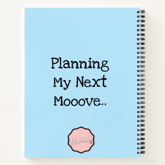 次の移動の計画…カスタマイズできる牛 ノートブック (裏面)