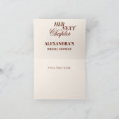 次の章の始まりを祝う秋のブライダルシャワー テーマ：本 サンキューカード (内部)