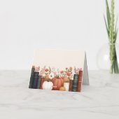 次の章の始まりを祝う秋のブライダルシャワー テーマ：本 サンキューカード (裏面)