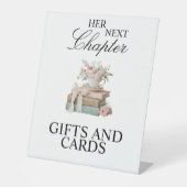 次の章の始まりを祝う ブライダルシャワーテーブルサイン 台座サイン (正面)