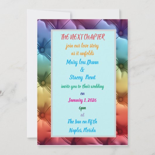 次の章は私たちの恋愛物語に加わる 招待状 (正面)