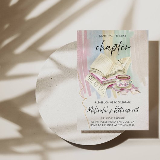 次の章を始める - エレガントな退職パーティー 招待状