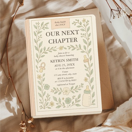 次の章ストーリーブックおとぎ話の赤ちゃんシャワー 招待状
