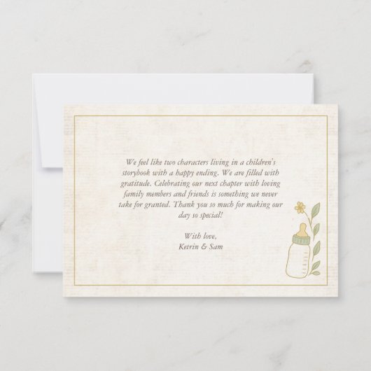 次の章ストーリーブックベビーシャワー サンキューカード (裏面)