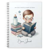 次の章ブックテーマのベビーシャワー ノートブック (正面)