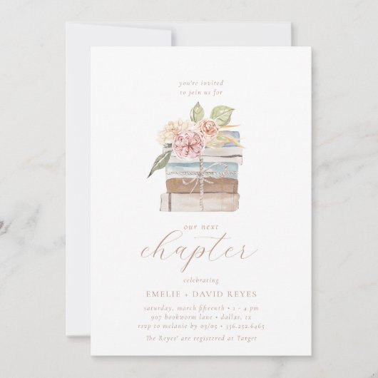 次の章 | Neutral Storybookベビーシャワー 招待状 (正面)