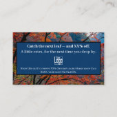 次の葉をキャッチ – 季節の秋ありがとう 割引カード (正面)