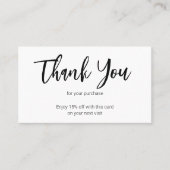 次の訪問白黒ビジネスロゴありがとう 割引カード (正面)