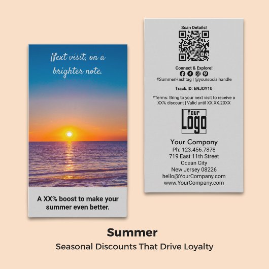 次の訪問、明るいノートで。Thank Summer 割引カード