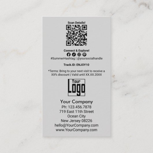 次の訪問、明るいノートで。Thank Summer 割引カード (裏面)