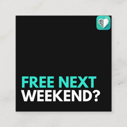 次の週末は？ スクエア名刺 (正面)