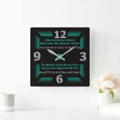 次の24時間はあなたの時間（緑、黒、灰色） スクエア壁時計 (ホーム)