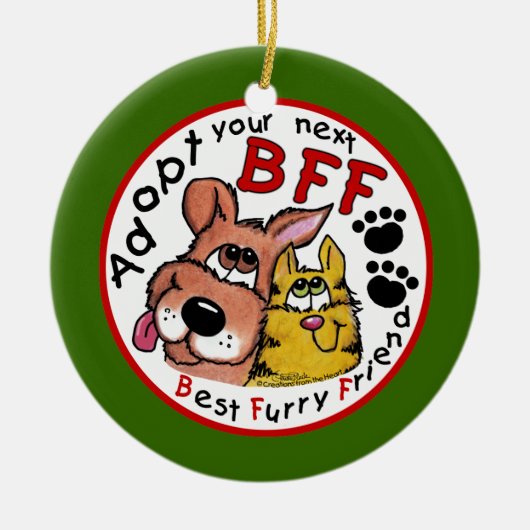 次のBFFを採用 セラミックオーナメント (正面)