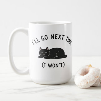 次は行きます - 笑える猫の内向型マグカップ コーヒーマグカップ