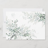 次エレガントの朝の緑と台本 招待状 (裏面)