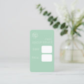 次エレガントアポイントメントカードGREEN BUSINESSロゴ 名刺 (スタンド正面)