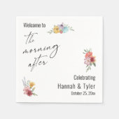 次カラフルの朝の水彩の野花 スタンダードカクテルナプキン (正面)