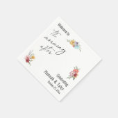 次カラフルの朝の水彩の野花 スタンダードカクテルナプキン (角)