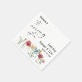 次カラフルの朝の水彩の野花 スタンダードカクテルナプキン (角)