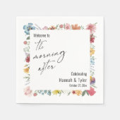 次カラフルの朝の水彩の野花 スタンダードカクテルナプキン (正面)