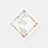 次カラフルの朝の水彩の野花 スタンダードカクテルナプキン (角)