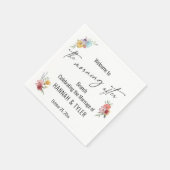 次カラフルの朝の水彩の野花 スタンダードカクテルナプキン (角)