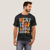 次ストップ中学おもしろい卒業5年生 Tシャツ (正面フル)