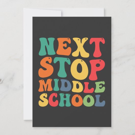 次ストップ中学のGroovyおもしろい卒業 招待状 (正面)