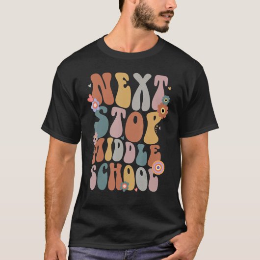 次ストップ中学Groovyレトロ5年生Gra Tシャツ (正面)