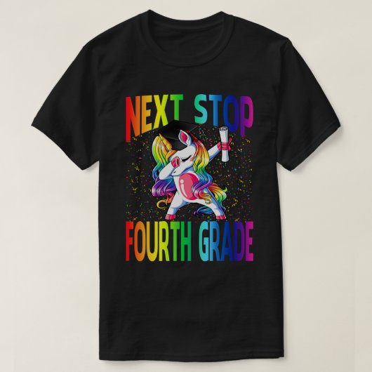 次ストップ四級卒業ユニコーン Tシャツ (デザイン正面)