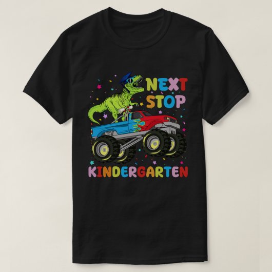 次ストップ幼稚園モンスタートラック Tシャツ (デザイン正面)