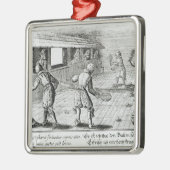 次スポーツの民謡との実質テニスのゲーム メタルオーナメント (左)