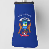 次パーソナライズされたの場所にあるミシガン州フラグ ゴルフヘッドカバー (回転90)